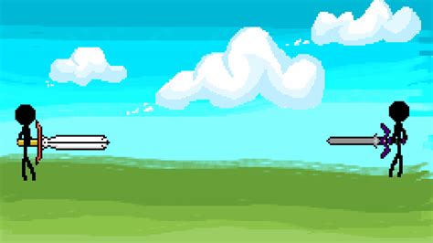 Two Stickman Fighting Using A Sword GIF | GIFDB.com