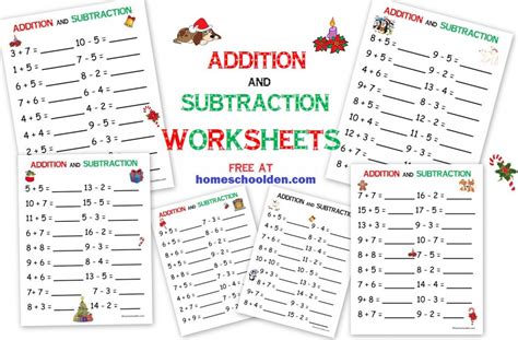 Free printable stationery, worksheets, invitations, bookmarks, games and more. Addition - Subtraction FREE Christmas Math Worksheets ...