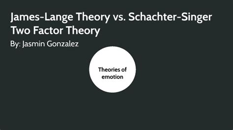 James Lange Theory Vs Schachter Singer Two Factor Theory By Jasmin