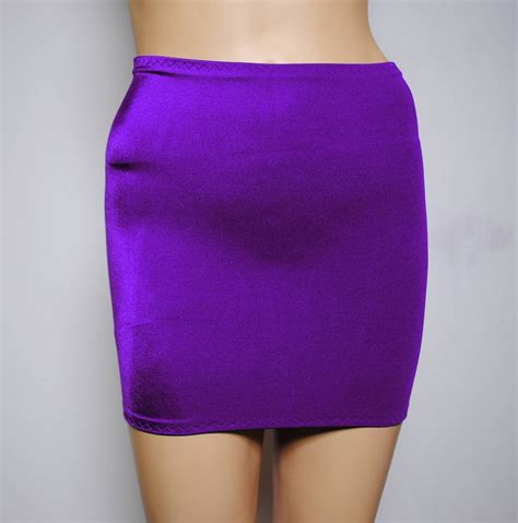 Purple Lycra Mini Skirt Short Sexy 12 Inch Bodycon Stretch Etsy