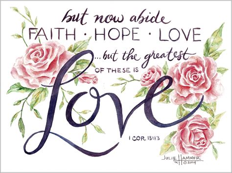 Faith Hope Love Watercolor Art Print Etsy
