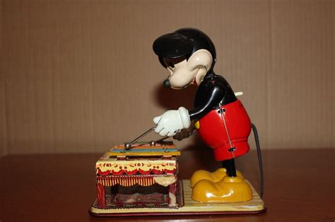 Mickey Mouse 1950s Wind Up Xylophone Player By Linemar No Box Works