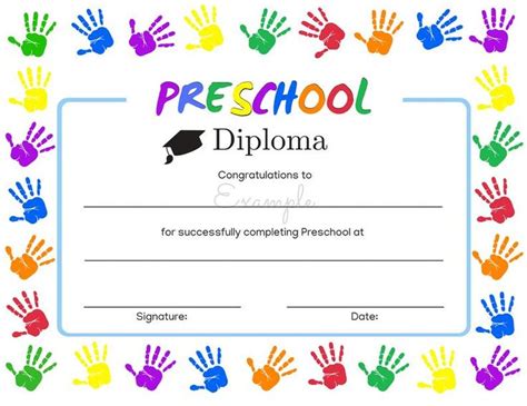 Preschool Graduation Diploma Instant Download Etsy España Diploma