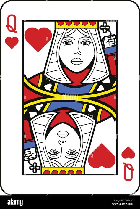 Queen Of Hearts Inside The Card Frame Realized In A Essential Style