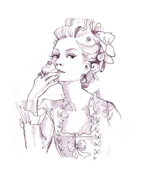 Marie Antoinette Pen Ink By Dylanbonner On Deviantart Drawing