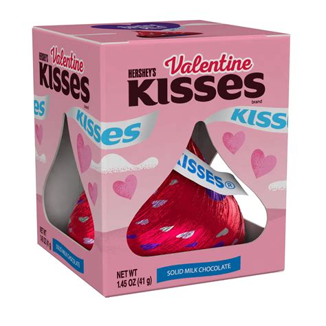 Hersheys Kisses Solid Milk Chocolate Valentines Kiss Candy 145 Oz