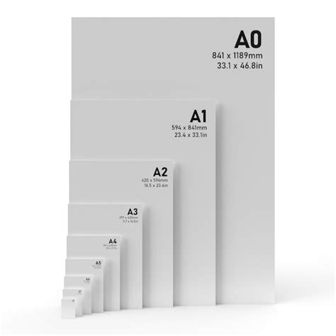 formatos de tamanho de papel da série international a de a0 a a8 texto preto impresso em papel