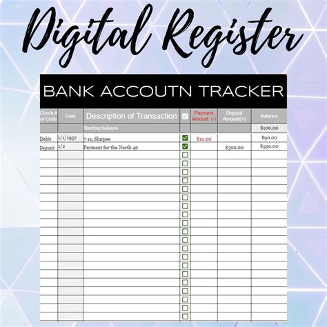 Multiple User Digital Bank Account Tracker Spreadsheet Etsy