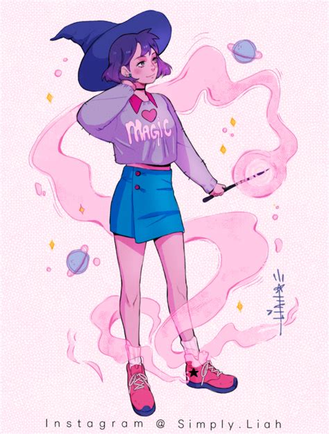 Witch In Pink By Simplyliah Cute Art Styles Witch Art Art