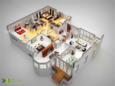 Laxurious Residential 3d Floor Plan Paris 3d House Plans House Layout