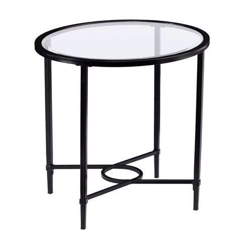 Southern Enterprises Carabella Metal And Glass Oval Side Table Modesens