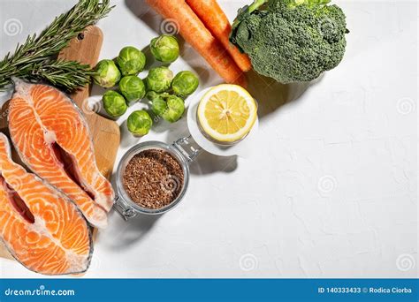 Freshly Selection Of Healthy Foods For Keto Diet Stock Image Image Of