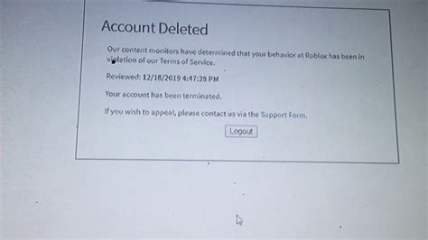 Account Deleted On Roblox Youtube