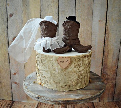 Cowboy Boots Wedding Cake Topper Texas Country Wedding Rustic Wedding