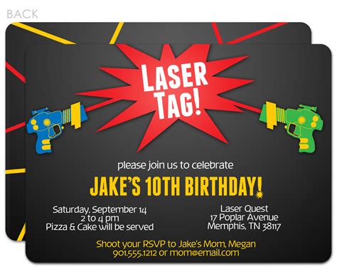 laser tag birthday invitations swanky press