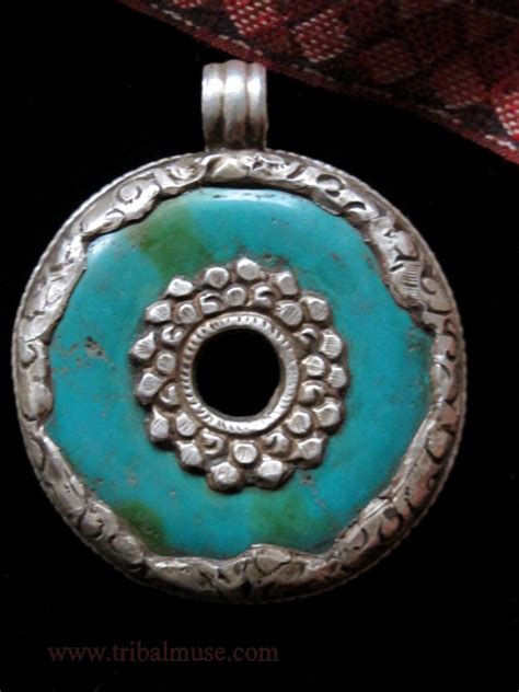 Symbolic Tibetan Jewelry Turquoise Vintage Pendant