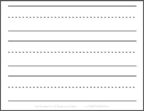 The blank one is to practice writing the numbers. Large Dashed Writing Lines Printable Sheet Strips | Writing lines, Kindergarten writing paper ...