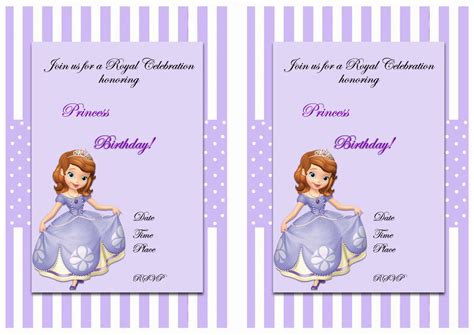 There are a number of editable to type in the birthday recipient, intro text, an additional message such as the age they are turning, when, where you can download your free disney sofia the first birthday invitation below! Sofia the First Birthday Invitations | Birthday Printable