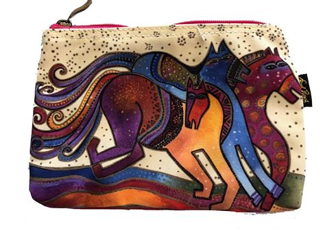 Laurel Burch Mythical Horses Cosmetic Purse Multicolored Horse On