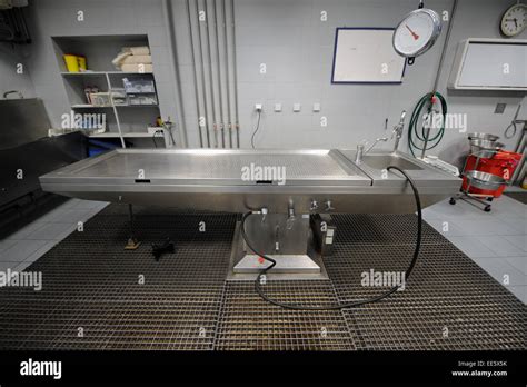 Autopsy Table At The Morgue Stock Photo Alamy
