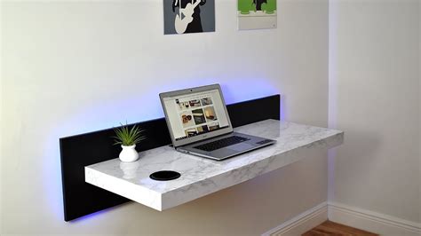Launchpad is a minimalist wall mounted sit or stand desk. DIY Wall Mounted Dream Desk - YouTube