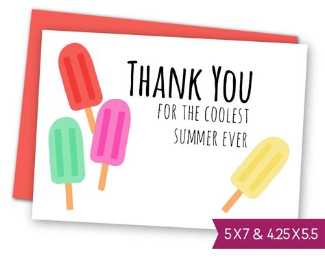 Camp Counselor Thank You Cards Free Printable