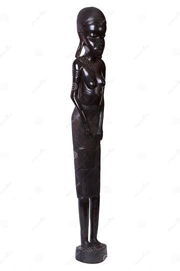 Figure Of An African Woman Carved From Ebony Wood Stock Image Image Of Maasai Sculptural