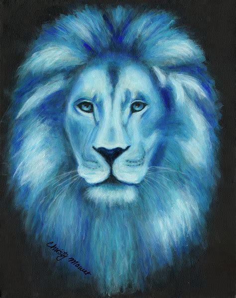 Blue Lion Of Revelation Painting By Christy Mawet Fine Art America