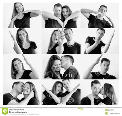 Young Happy Couple Making Heart Shape With Arms Photo About Adorable