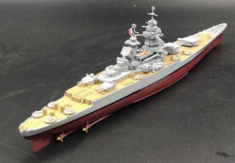 Rare 1 1000 World War Ii France Richelieu Battleship Model Warship World Alloy Warship Model