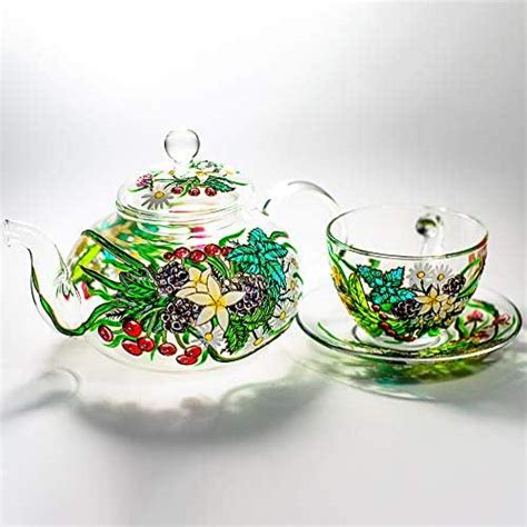 Tea Set Glass Teapot With Cup And Saucer Tea For One Set