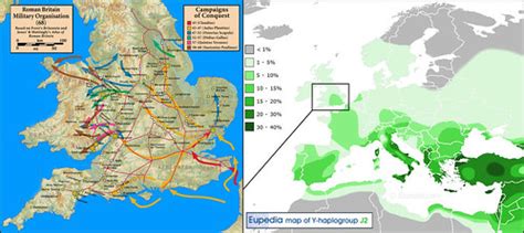 I1 is the second most common with 6%, followed by i2b at 5%, r1a at 2.5%, and e1b1b at 2%. Haplogroup J2-M172 and Roman Conquest of Britain ...