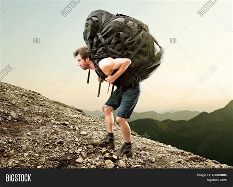 hiker heavy backpack image and photo free trial bigstock