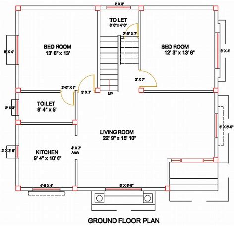 Residence House Column And Pier Foundation Layout Pla