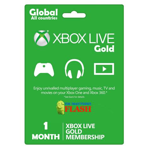 Xbox Live Gold 1 Month Membership Global Gsm Flash
