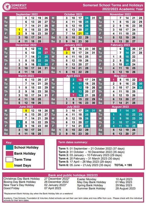 2022 2023 Term Time And Holidays Thurlbear Primary School