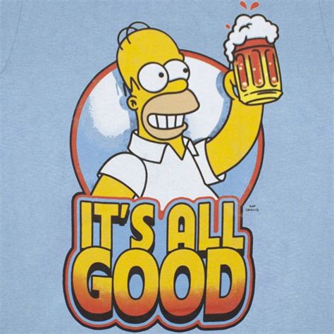 The Simpsons Homer Beer Mug Its All Good Blue Graphic Tee Shirt The