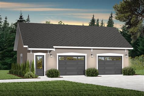 Simple Two Car Garage With Storage Space 4784 Larson 2 4784