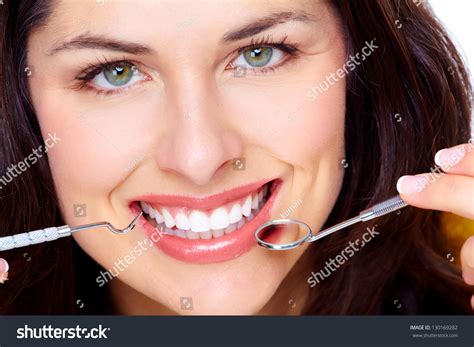 Beautiful Woman Smile Dental Health Care Stock Photo 130169282