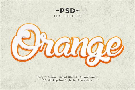 Effet De Style De Texte Orange Psd Gratuite