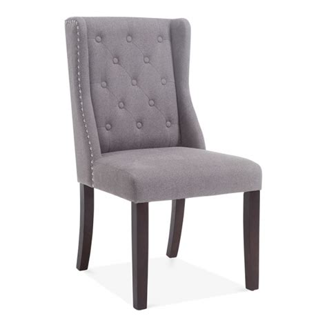 Sloane Wingback Dining Room Chair Grey Wool Upholstered Cult Uk