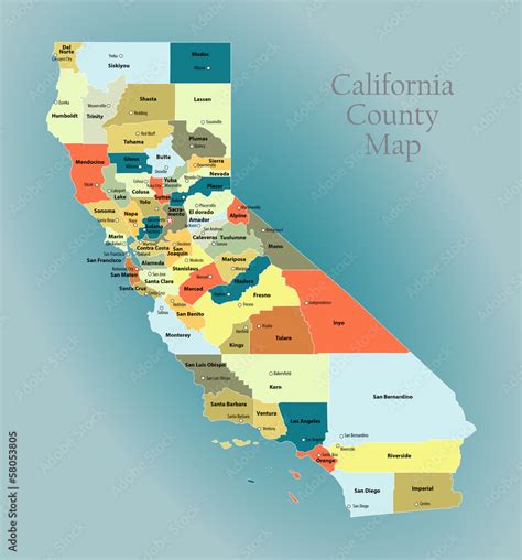 California County Map Stock Vector Adobe Stock