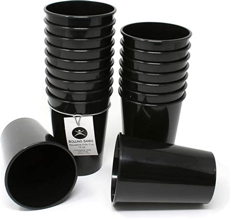 Rolling Sands 12oz Reusable Plastic Kids Cups Black Set Of