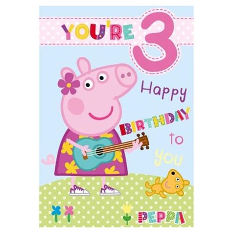 Youre 3 Peppa Pig 3rd Birthday Card Pg017 Character Brands