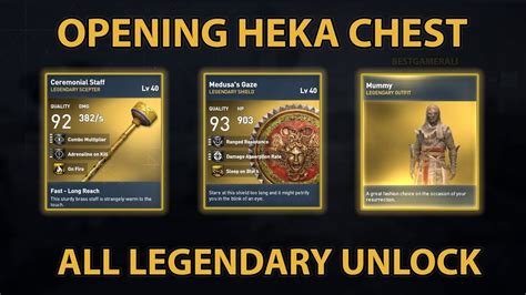 Assassin S Creed Origins Opening 224 Heka Chest Legendary Weapons
