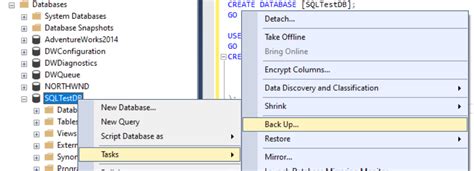 Quickstart Back Up And Restore Database Sql Server Microsoft Docs