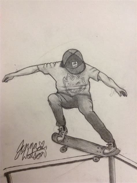 The Best Free Skateboarder Drawing Images Download From Free Drawings Of Skateboarder At
