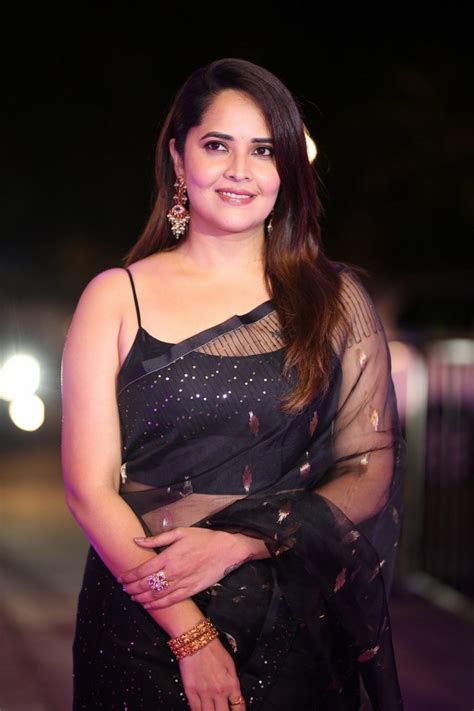 Anasuya Bharadwaj Looking Cute In Black Saree Telugu Rajyam Photos