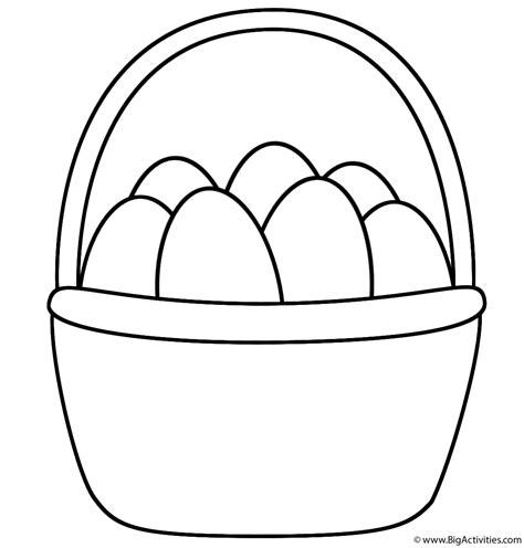 Easter Basket With Eggs Coloring Page Easter