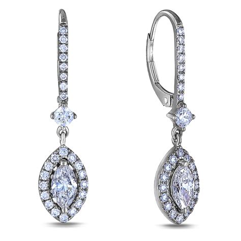 Diamond Dangle Earrings Sge329 Mq Anaya Fine Jewellery Collection